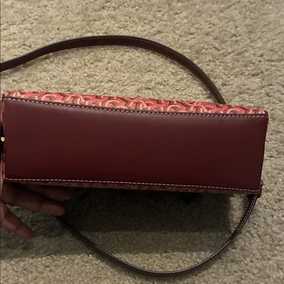 Coach Madi Burgundy Crossbody Bag with Logo Design with cherry π charm - Picture 10 of 14